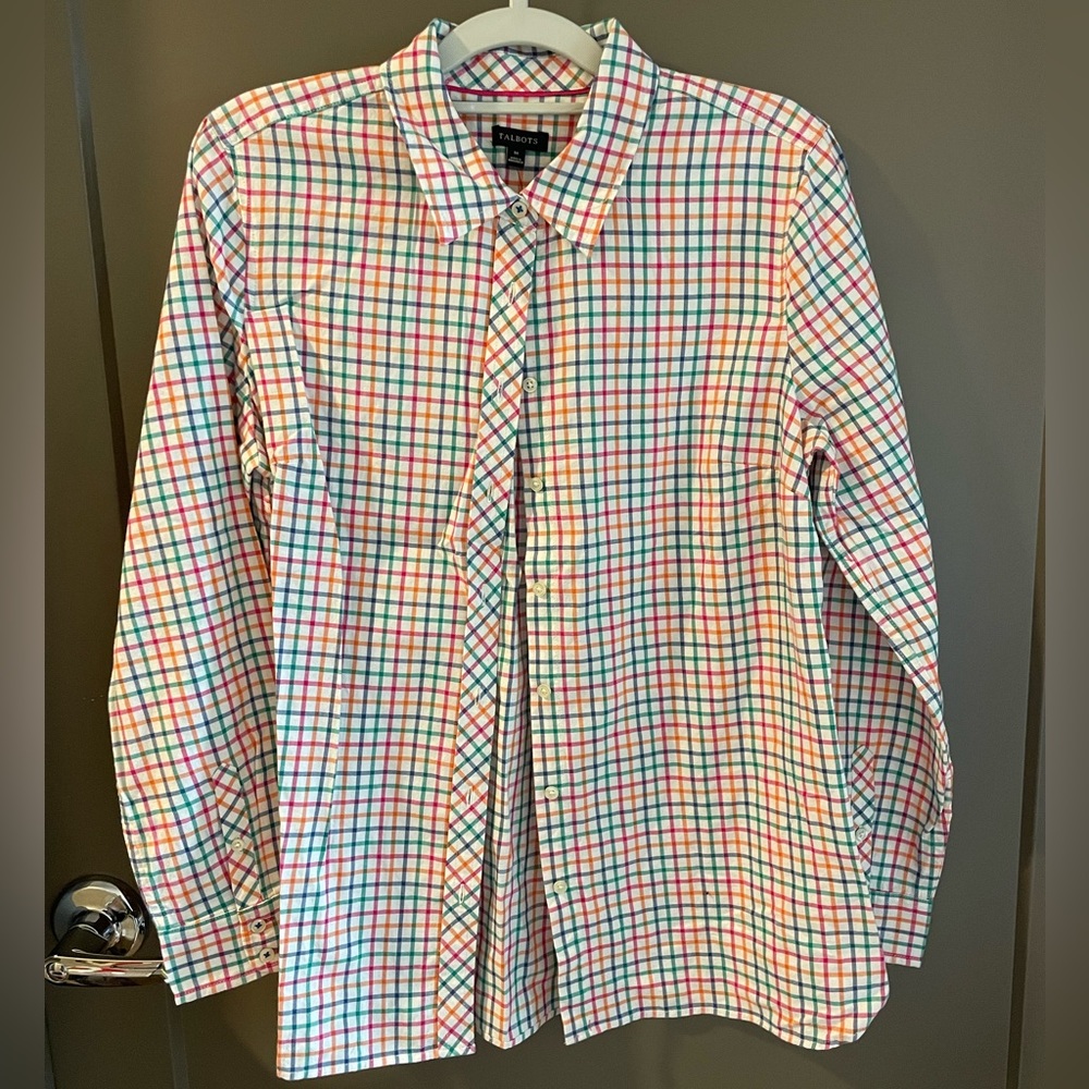Button up shirt with fun plaid pattern